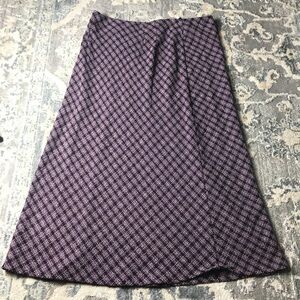 Sheri Martin Purple Checkered Midi Skirt